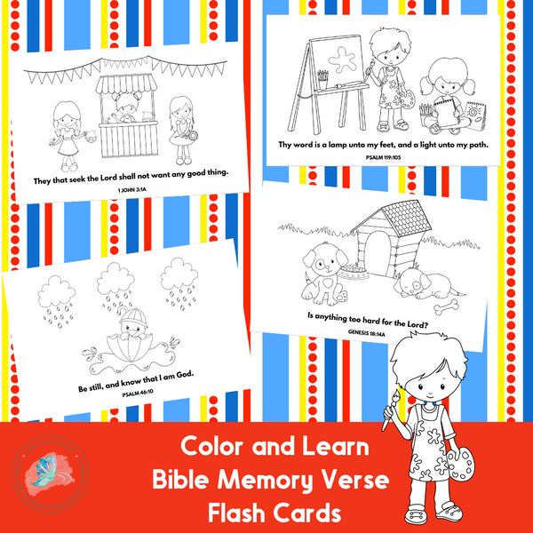 Children's Bible Memory Verse Flash Cards
