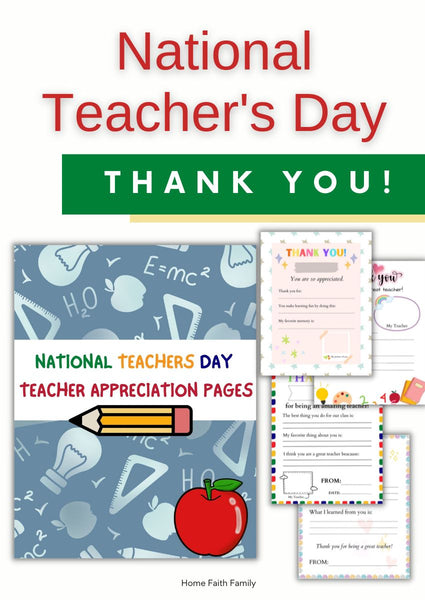 National Teacher's Day Appreciation Cards {7-Pages}