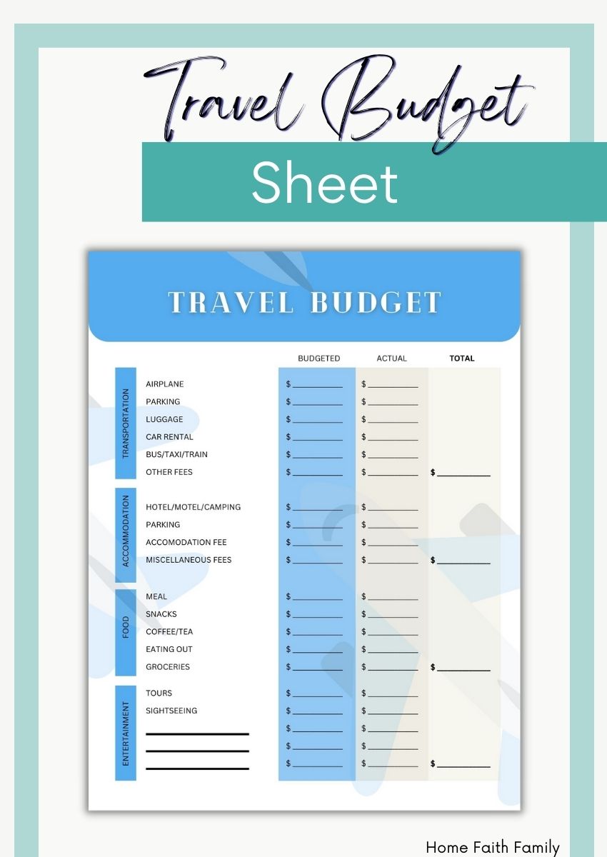 Vacation Budget Planner Template