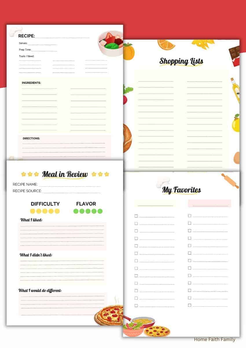 Kids Cooking Journal Home Faith Family , LLC