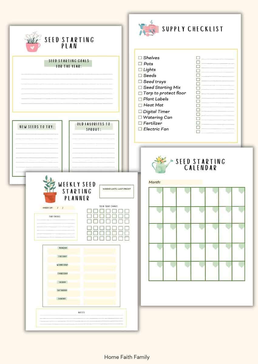 seed garden planner Seed Starting Planner – Home Faith Family , LLC
