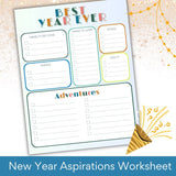 New Year Aspirations Worksheet