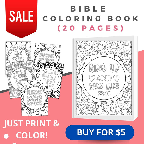 Bible Verse Coloring Book: 20 Inspiring Quotes to Help You Grow in Your Faith