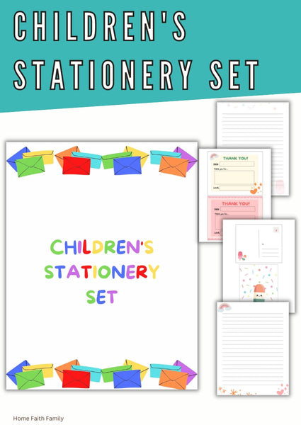 Colorful Children's Stationery Set