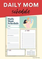 Daily Mom Schedule Worksheet