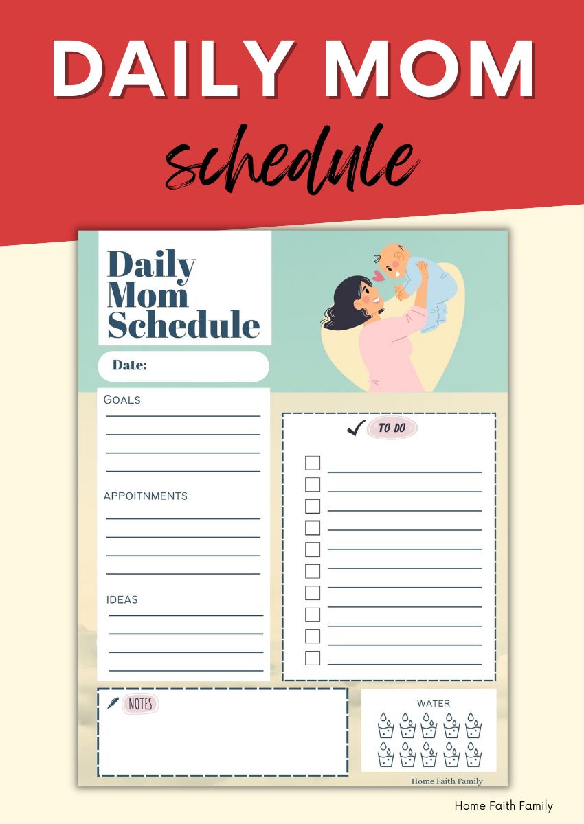 Daily Mom Schedule Worksheet Home Faith Family LLC daily-mom-schedule-worksheet-home-faith-family-llc