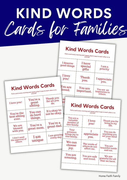 Kind Words: Cards of Affirmations for Families