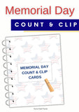 Memorial Day Themed Count & Clip Cards {6-Pages}