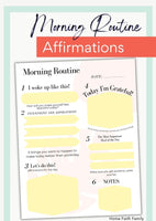 Morning Routine Affirmations Sheet