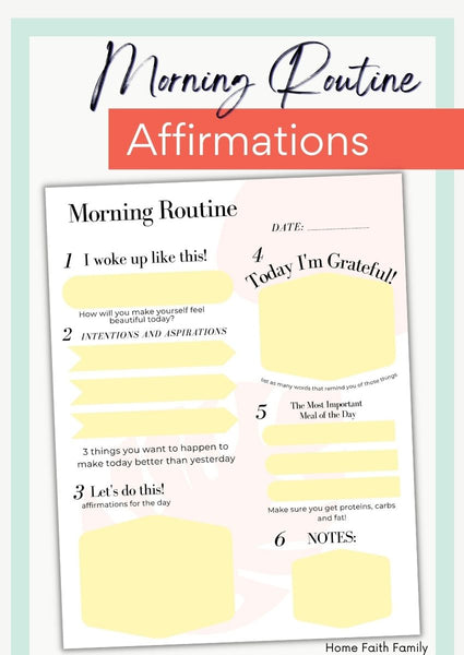 Morning Routine Affirmations Sheet