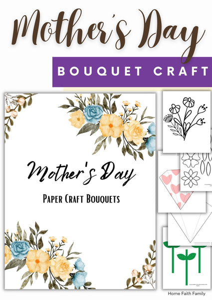 Mother's Day Paper Flowers Bouquet Craft {12-Pages}