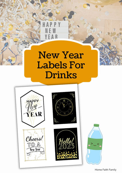 New Year Drink Labels
