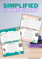 Simplified Chore Chart