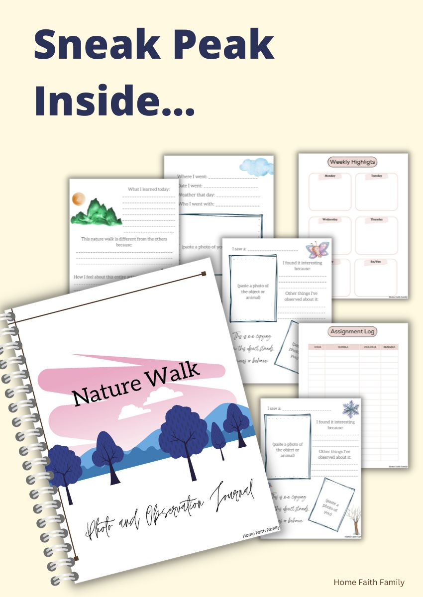 Nature Walk Photo and Observation Journal – Home Faith Family , LLC
