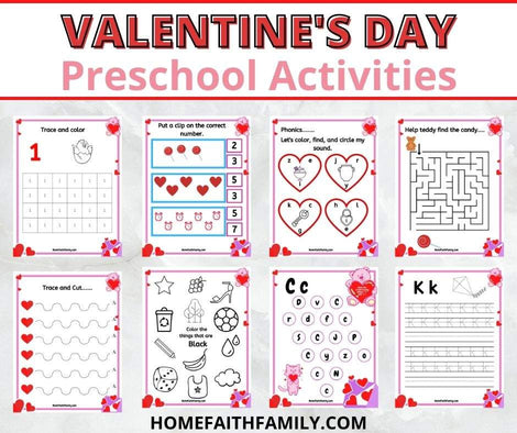 Valentine's Day preschool activity bundle.