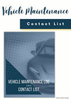 Vehicle Maintenance Log & Vehicle Contact List