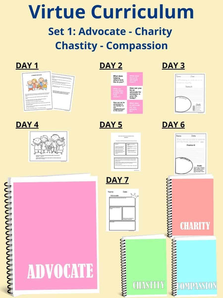 Virtue Curriculum: Set 1 - Advocate, Charity, Chastity, Compassion