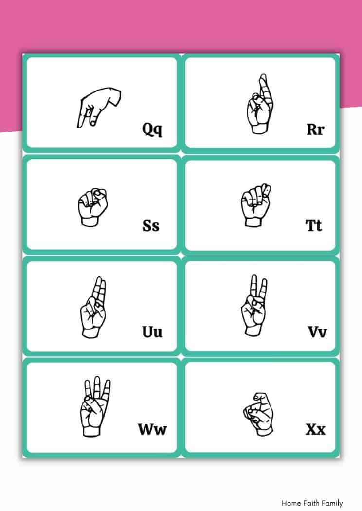 American Sign Language Flashcards – Home Faith Family , LLC