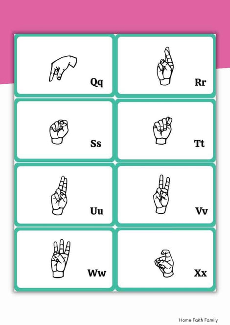 American Sign Language Flashcards – Home Faith Family , LLC