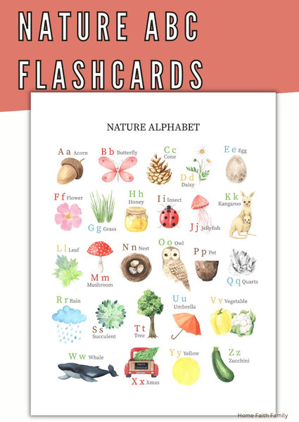 Dive into Nature's Alphabet Adventure with Our ABC Flashcards!