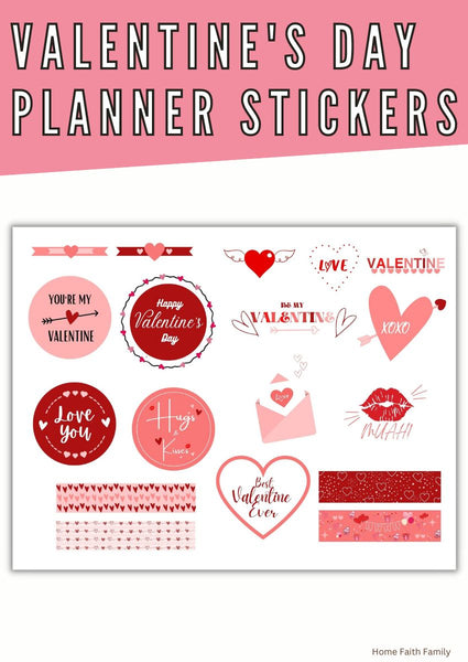 Valentine's Day Planner Stickers