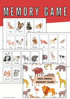 Wild Animal Memory Game {7-Pages}